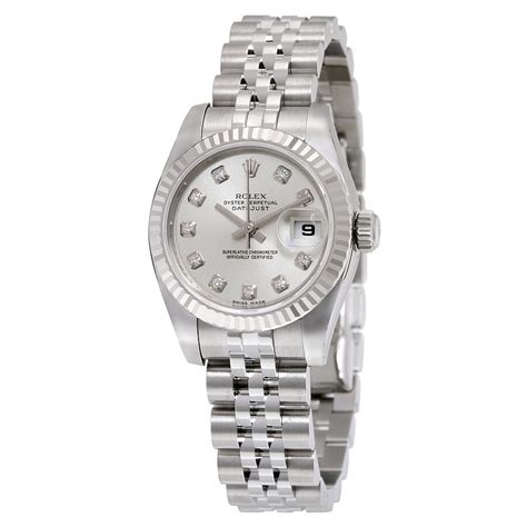 rolex datejust ladies white dial automatic jubilee watch stainless